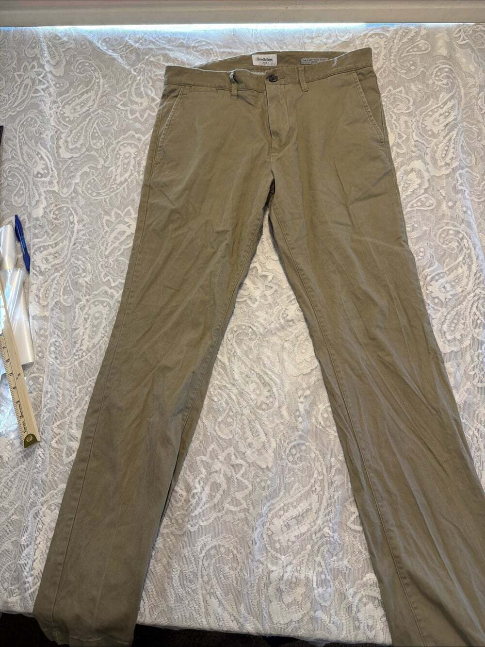 Goodfellow Co Pants Mens 34x30 Slim Fit Tan Khaki Hennepin Chino Slim